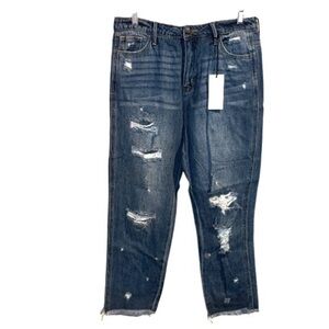 Jelly jeans distressed raw hem size 11 ankle NEW cotton